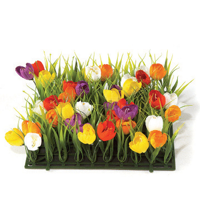 Ornamental Grass with Fabric Crocus 10" Sq